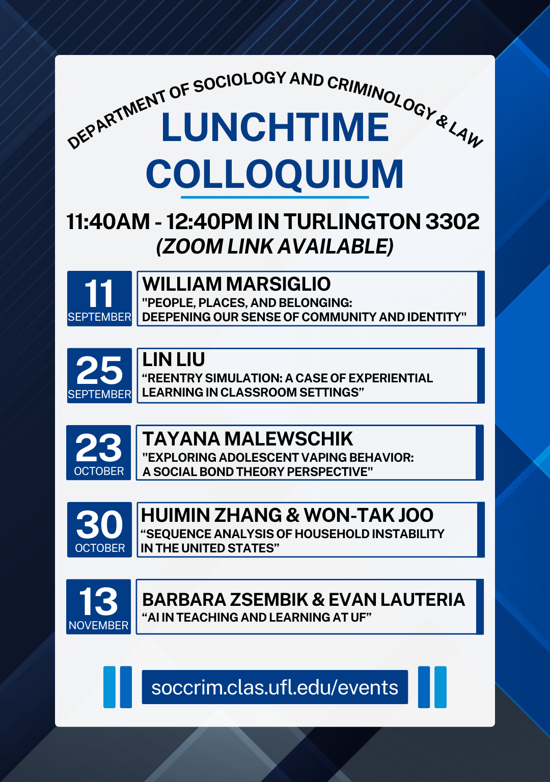 Fall 2024 Lunchtime Colloquium Schedule