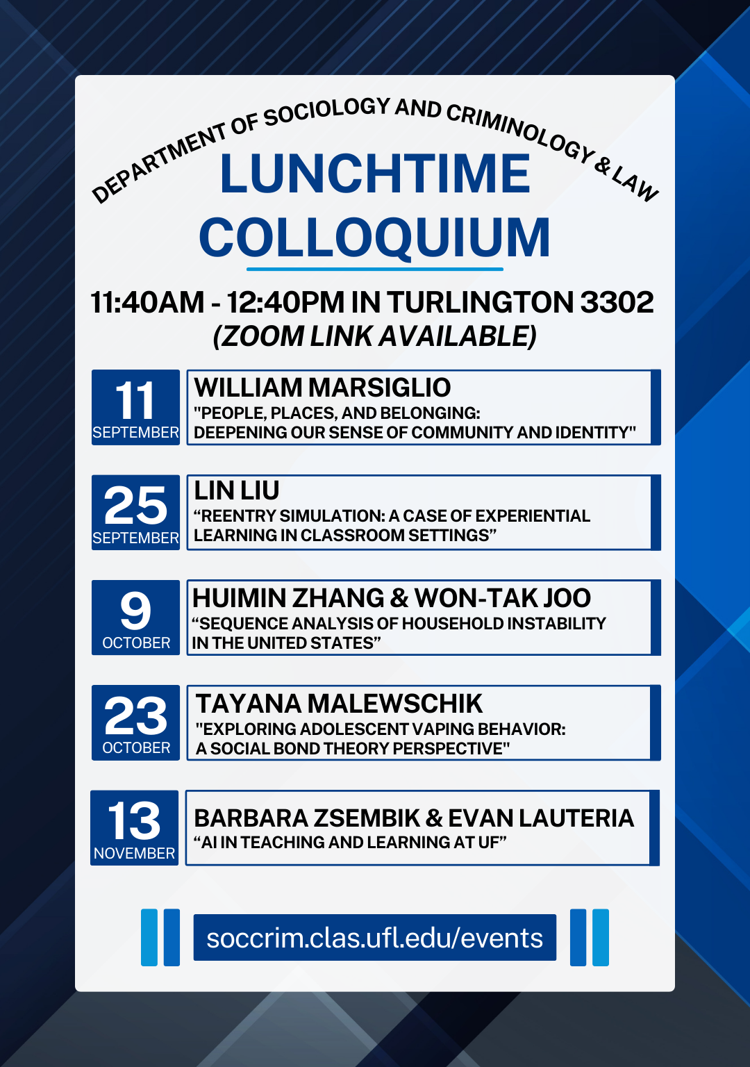 Fall 2024 Lunchtime Colloquium Schedule